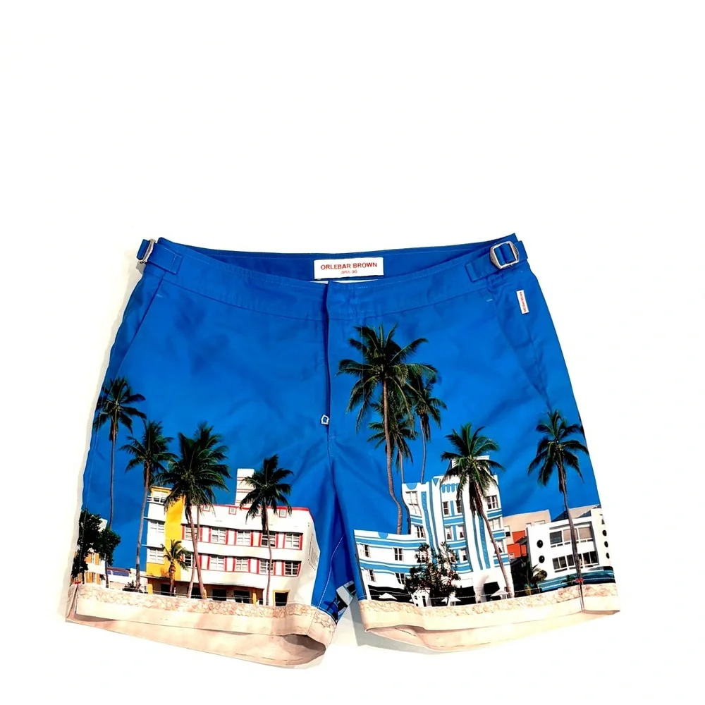 Orlebar Brown Bulldog Mid Length Ocean Drive Miami Swim Trunks 30